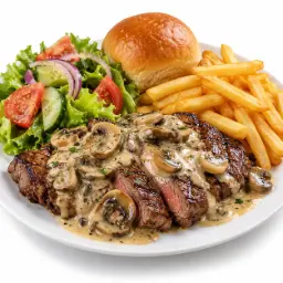 ستيك لحمة بالفطر