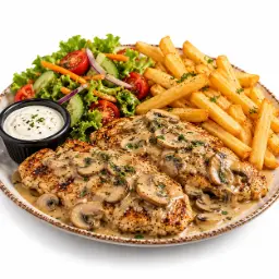 ستيك دجاج بالفطر