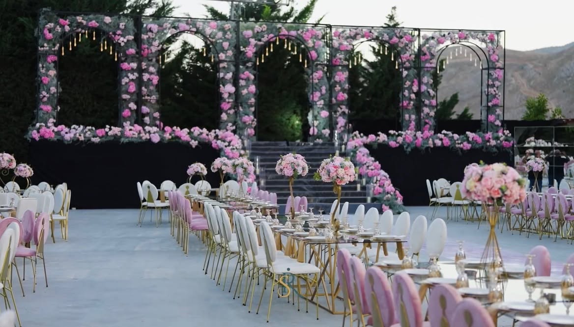 Floral wedding stage at Al Maram